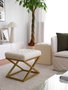Atelier Del Sofa Puff de Terciopelo Crema